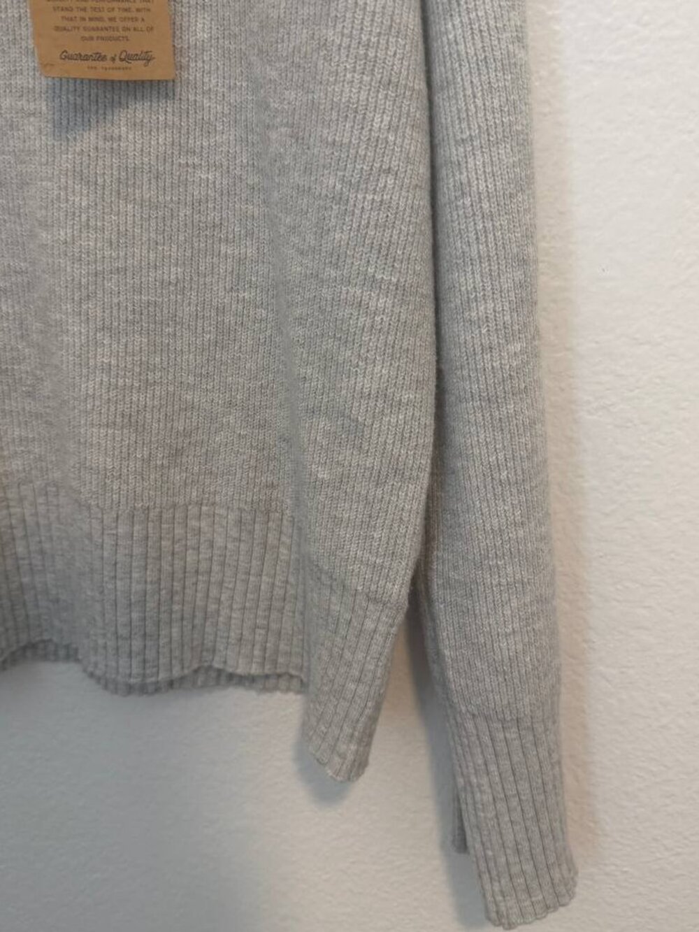 NWT Faherty Jackson Crewneck Sweater M Ice Grey Heather Organic Cotton Women's - Picture 7 of 12